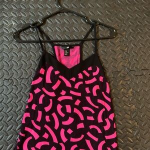 H&M Pink and Black Geometric Dress